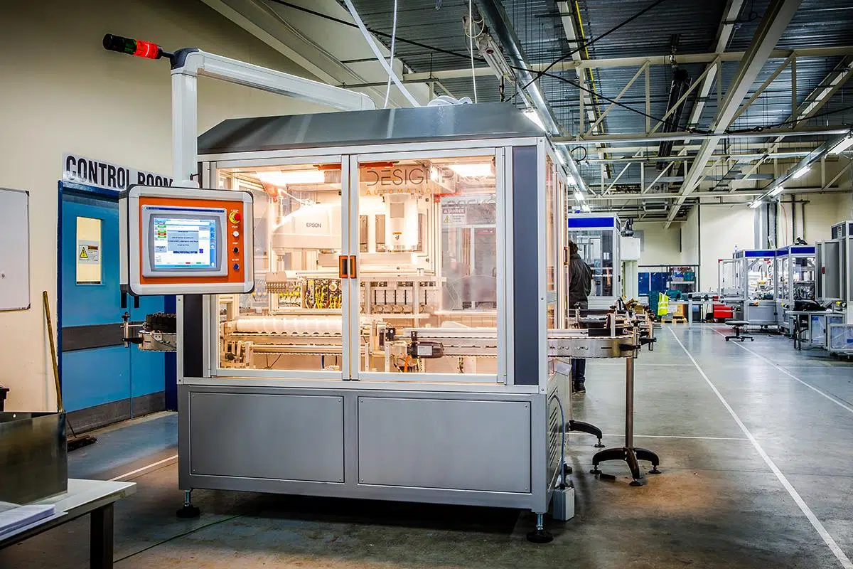 leak test machine on production floor